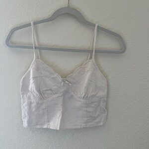 American Eagle AE Cotton Linen Cropped Cami Size Small